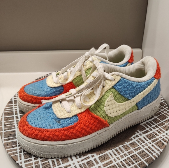 🥳GUC Nike Air Force 1 Low Top LV8 Next Nature TD Hemp Multicolor Sneaker, 6Y - Picture 5 of 16